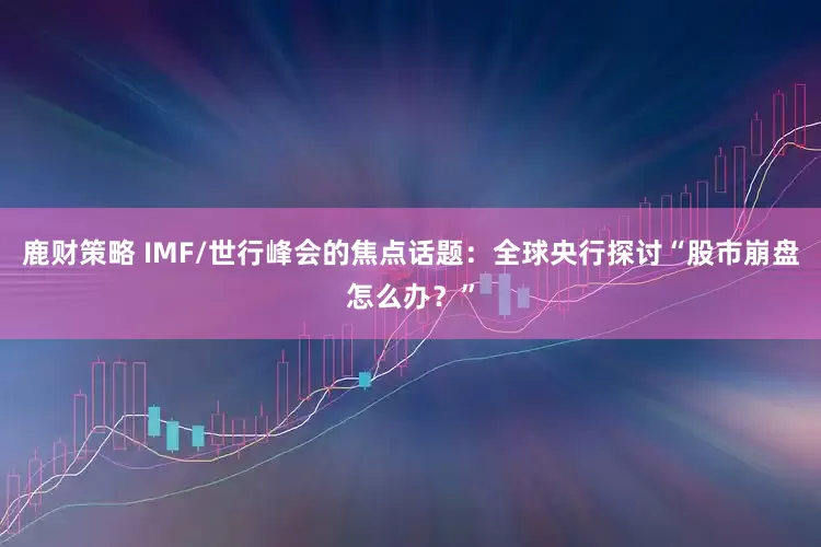 鹿财策略 IMF/世行峰会的焦点话题:全球央行探讨“股市崩盘怎么办?”